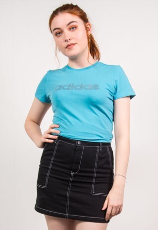 ADIDAS VINTAGE Y2K BLUE T-SHIRT