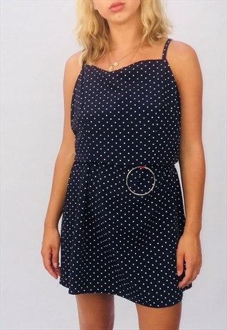 VINTAGE 90S POLKA DOT SHIFT DRESS