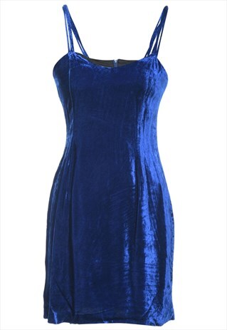 VINTAGE BEYOND RETRO STRAPPY VELVET FABRIC EVENING DRESS - S