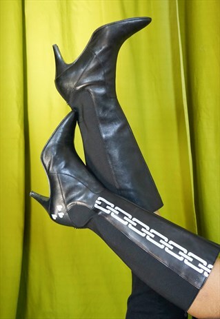 VINTAGE BLACK BOOT REWORKED WITH 3M REFLECTIVE