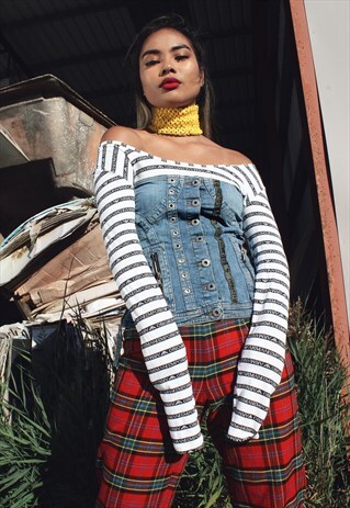 VINTAGE DOLCE & GABANNA BLUE DENIM CORSET STYLE TOP