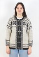 Norwegian Wool Cardigan Sweater Jumper Jacket Made in Norway
