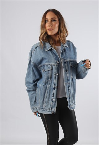 VINTAGE DENIM JACKET OVERSIZED FITTED UK 18 - 20 (9DP)