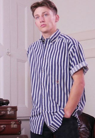 STRIPED TOMMY HILFIGER MENS SHORT SLEEVE SHIRT