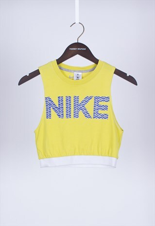 neon nike crop top