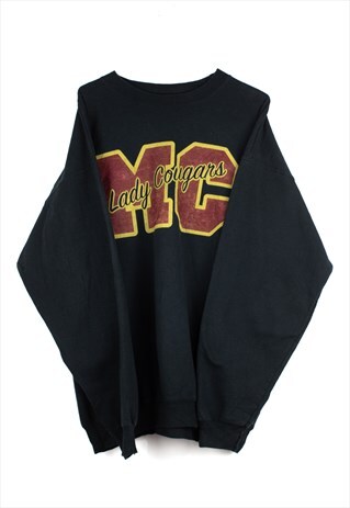 VINTAGE LADY COUGARS SWEATSHIRT IN BLACK L
