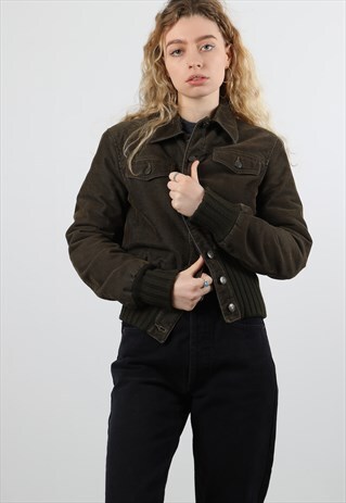 VINTAGE ARMANI JEANS 12 GREEN CORD JACKET