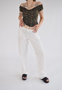 Vintage Y2K Low Rise Trousers White
