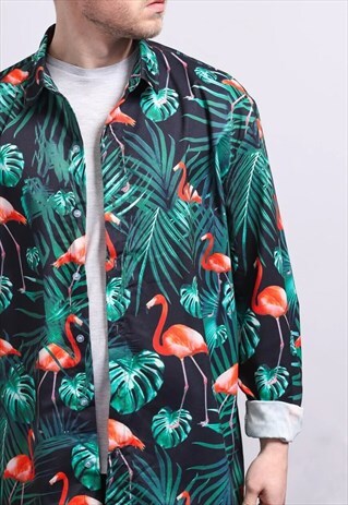VINTAGE ABSTRACT PATTERNED SHIRT 90'S
