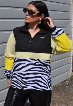 Vintage Y2K The North Face reworked zebra 1/4 zip sweatshirt