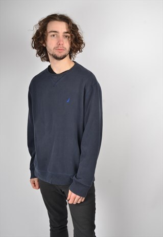 VINTAGE NAUTICA SWEATSHIRT IN NAVY BLUE