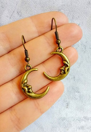 CELESTIAL MOON EARRINGS BRONZE