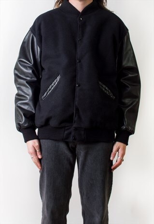 MONOCHROME PADDED BASEBALL JACKET