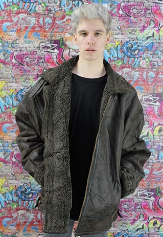 VINTAGE AVIATOR/FLYING JACKET. SHEARLING SHEEP SKIN. UNISEX.