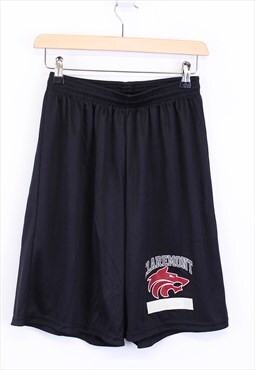Vintage Claremont Sports Shorts Black With Graphic Print 
