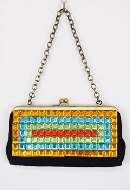Vintage 90's Mini Bag in Multi Colour Jewel Stone Design
