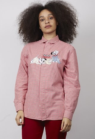 VINTAGE 80'S DESIGNER 101 DALMATIONS GINGHAM SHIRT