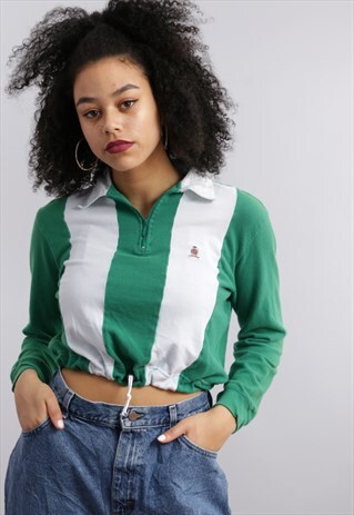 VINTAGE TOMMY HILFIGER CROPPED 1/4 ZIP TOP Z919