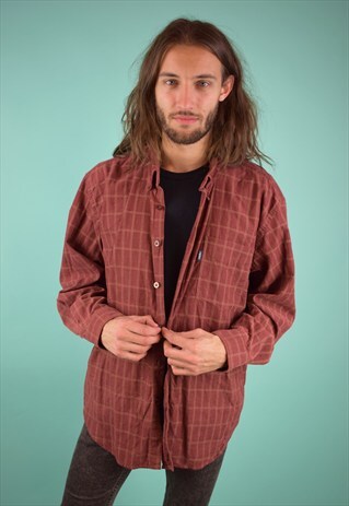 VINTAGE 90'S CHECKED CORDUROY SHIRT