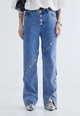 Women's Design metal trim jeans S VOL.4