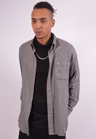 KAPPA MENS VINTAGE SHIRT LARGE GREY 90S