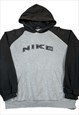 Vintage grey and black nike logo embroilery hoodie
