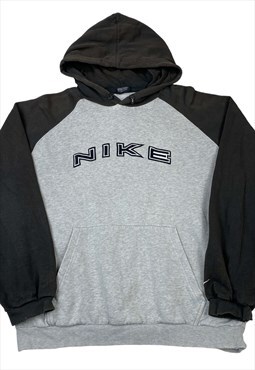 Vintage grey and black nike logo embroilery hoodie