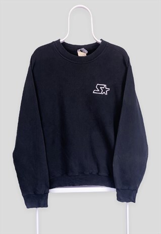 VINTAGE BLACK STARTER SWEATSHIRT EMBROIDERED LOGO MEDIUM