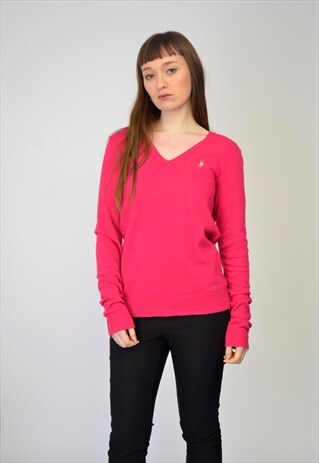 VINTAGE PINK POLO RALPH LAUREN THIN KNITTED JUMPER