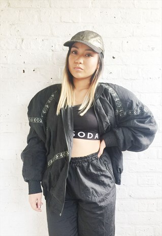 PRINTED SILKY WINDBREAKER/SHELL/BOMBER JACKET (1990'S)