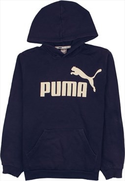 Vintage 90's Puma Hoodie Pullover Spellout Navy