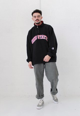 VINTAGE CHAMPION COLLEGE 1/4 ZIP FLEECE