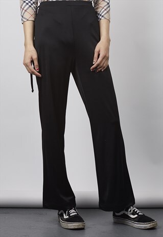 VINTAGE PENNY BLACK 90'S BLACK WIDE LEG TROUSERS