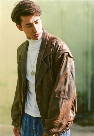 VINTAGE 80S OVERSIZED LEATHER JACKET