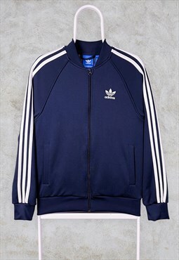 Vintage Adidas Originals Track Top Jacket Blue Striped Small