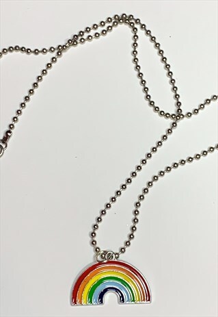 FUNKY ENAMEL RAINBOW BALLCHAIN UNISEX NECKLACE