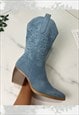 COWBOY BOOTS BLUE WESTERN COWGIRL BOOTS