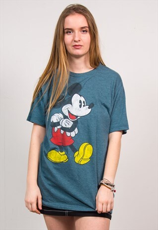 DISNEY MICKEY MOUSE T-SHIRT BLUE OVERSIZED