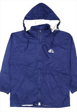 Adidas 90's Waterproof Zip Up Windbreaker Small Blue