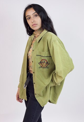 VINTAGE 90'S GREEN CORDUROY SHIRT