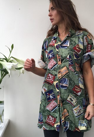 PATTERNED OVERSIZED RETRO VINTAGE UNISEX FESTIVAL SHIRT
