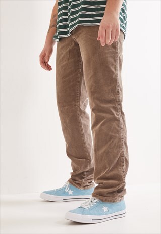 VINTAGE WRANGLER CORDUROY TROUSERS BROWN