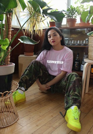 PERSONALISED CUSTOM REFLECTIVE NAME GRAPHIC T-SHIRT PINK