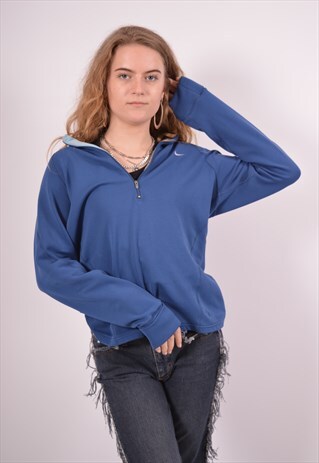 VINTAGE NIKE PULLOVER TRACKSUIT TOP BLUE