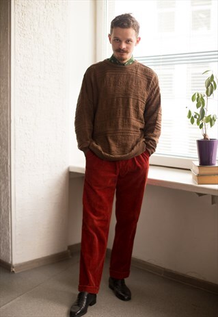 VINTAGE 80'S BROWN KNITTED JUMPER