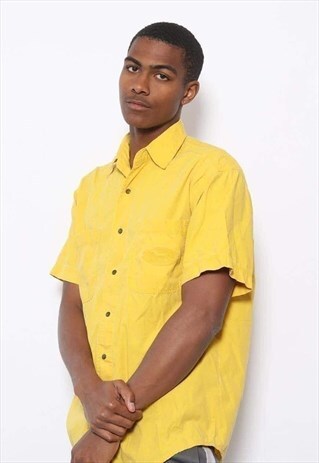 VINTAGE WRANGLER BUTTON SHIRT YELLOW