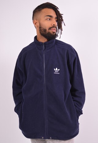 VINTAGE ADIDAS FLEECE JACKET BLUE