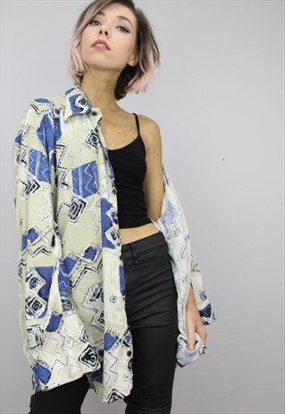 VINTAGE 80S/90S OVERSIZED PATTERNED SHIRT