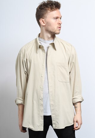 VINTAGE CORDUROY CORD SHIRT CREAM