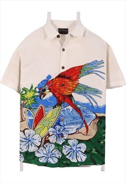 Vintage 90's Lowes Shirt Hawaiian Pattern Short Sleeve